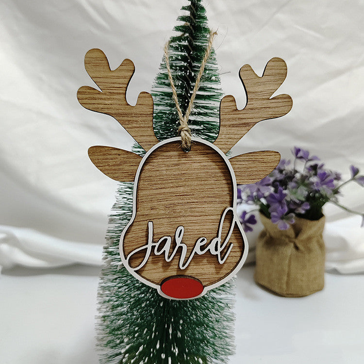 Christmas Tree Holiday Home Decoration Wooden Pendant