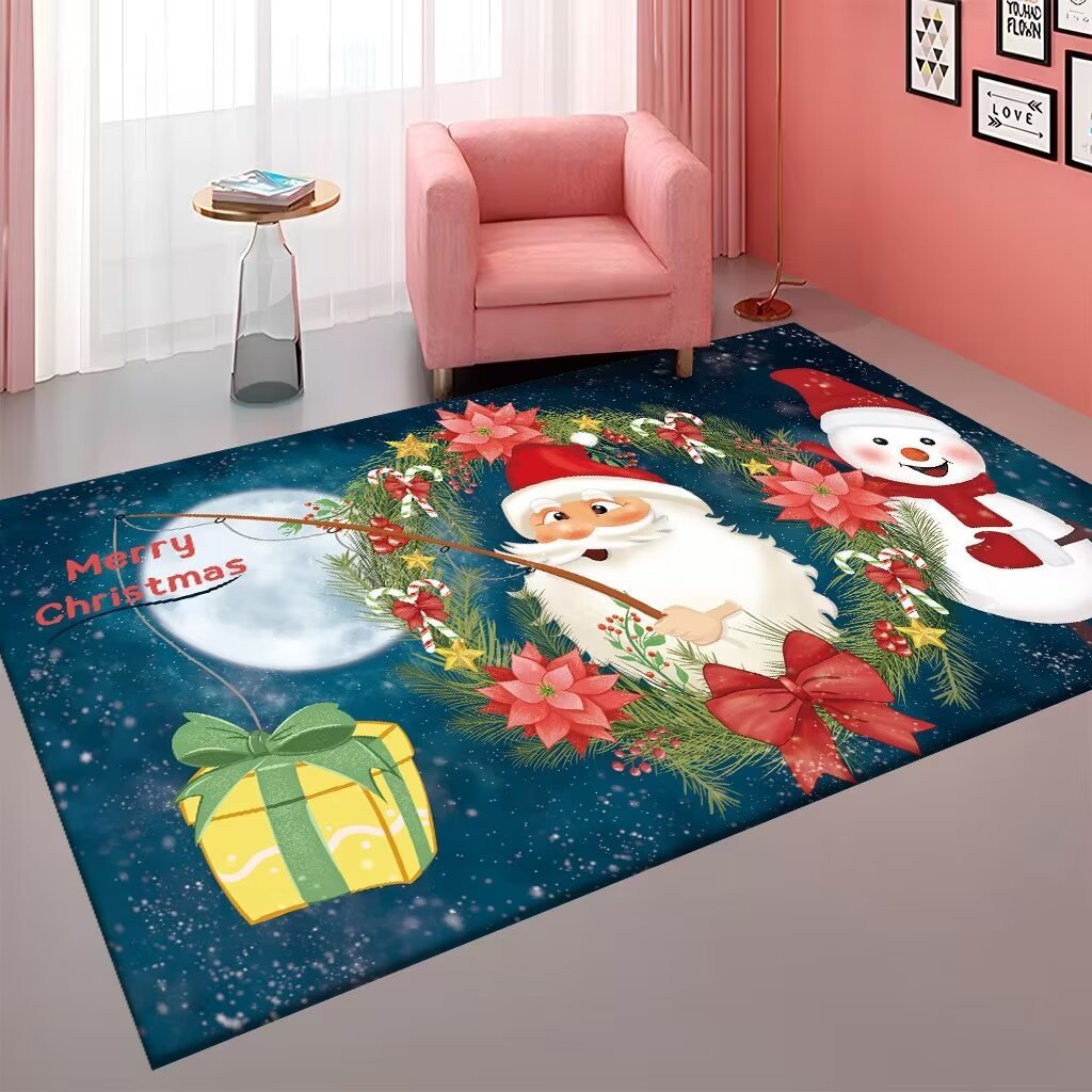 Crystal Velvet Carpet Floor Mat Christmas Living Room Carpet