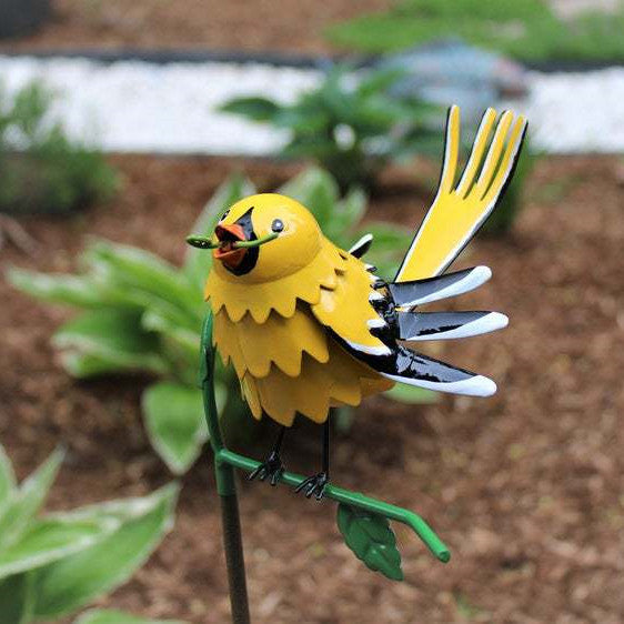 Flat Style Garden Branch Plug-in Decoration Creative Articraft Bird Model Figurine Animal Bird Miniature Home Garden Ornament