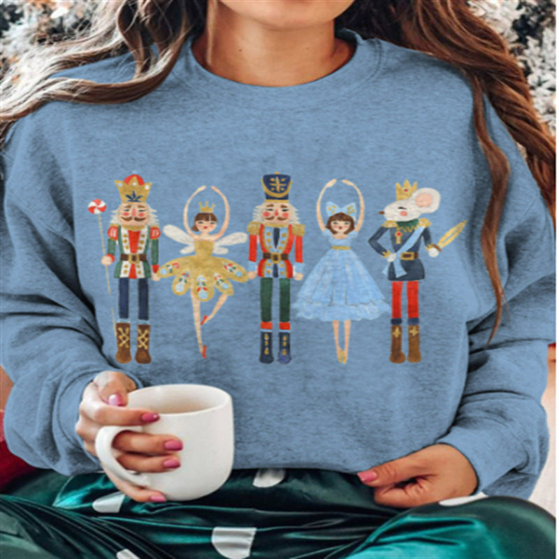 Christmas Snowman Christmas Loose Round Neck Casual Long Sleeve Sweatshirt