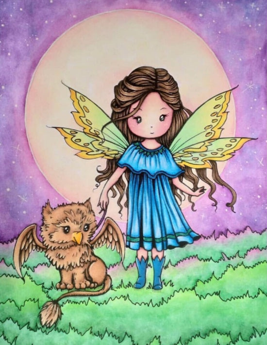Full Circle Diamond Painting Kit With AB Diamond Cartoon Fairy Girl Flower Embroidery Mosaic Home Decoration