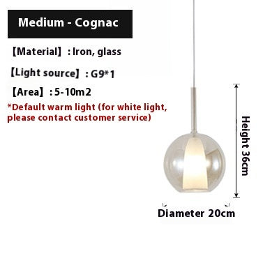 Nordic Restaurant Glass Chandelier Simple