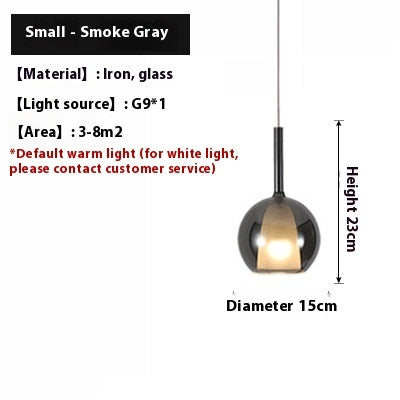 Nordic Restaurant Glass Chandelier Simple