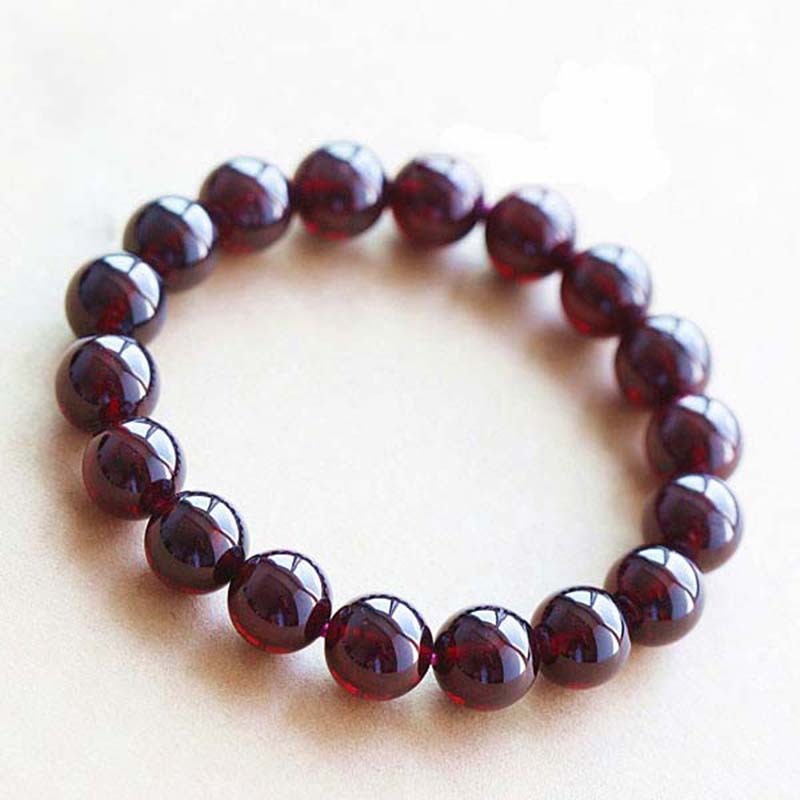 Natural Genuine Wine Red Garnet Bracelet Men And Women Single Circle 12mm Large Beads Large Grain Crystal Bracelet Men's Jewelry