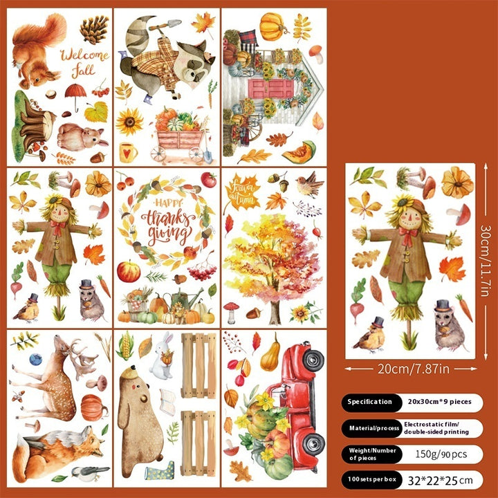 Thanksgiving Window Stickers Party Gathering Static