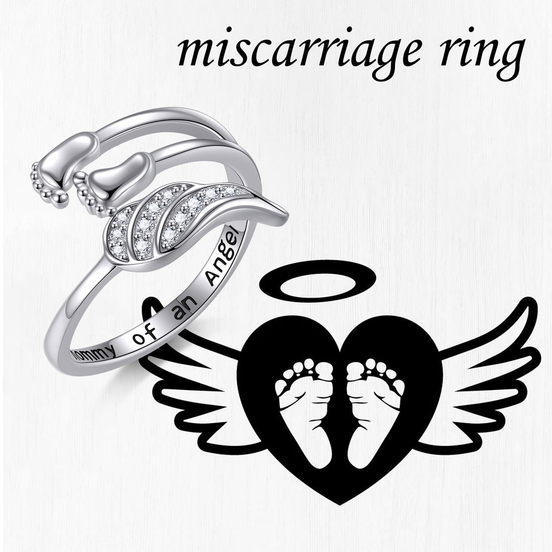 Miscarriage Gift for Mothers Sterling Silver Miscarriage Ring Infant Loss Memorial Jewelry Sympathy Gift for Women Mom