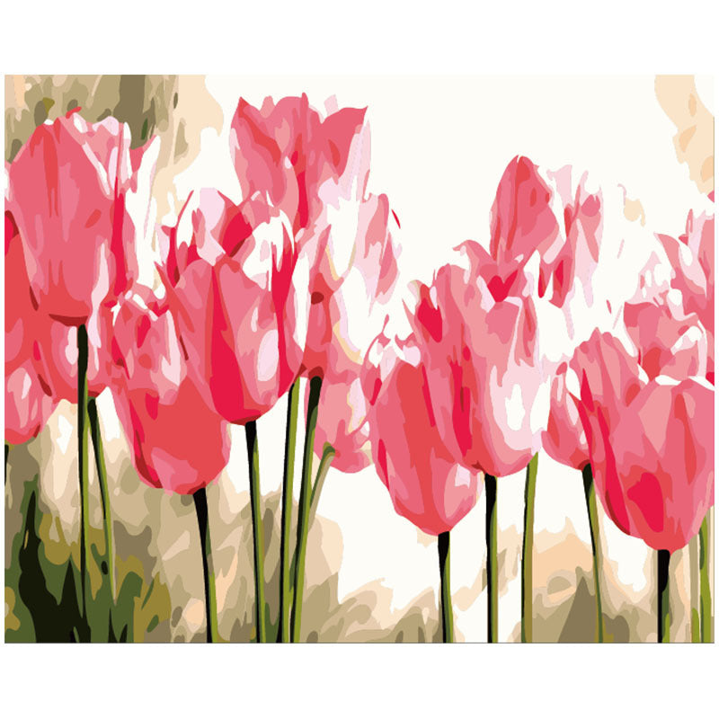 Digital Oil Painting Frameless Flowers