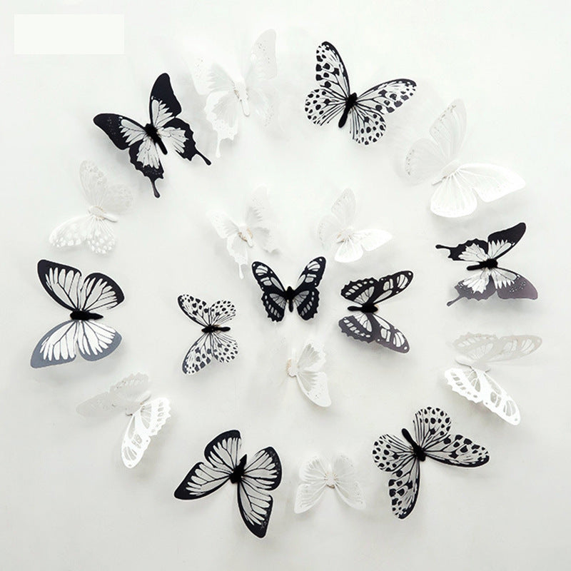 18PCs 3D Crystal Butterfly Wall Stickers OPP Bags Children Living Room Beautiful Butterfly Room Wall Stickers Home Decoration