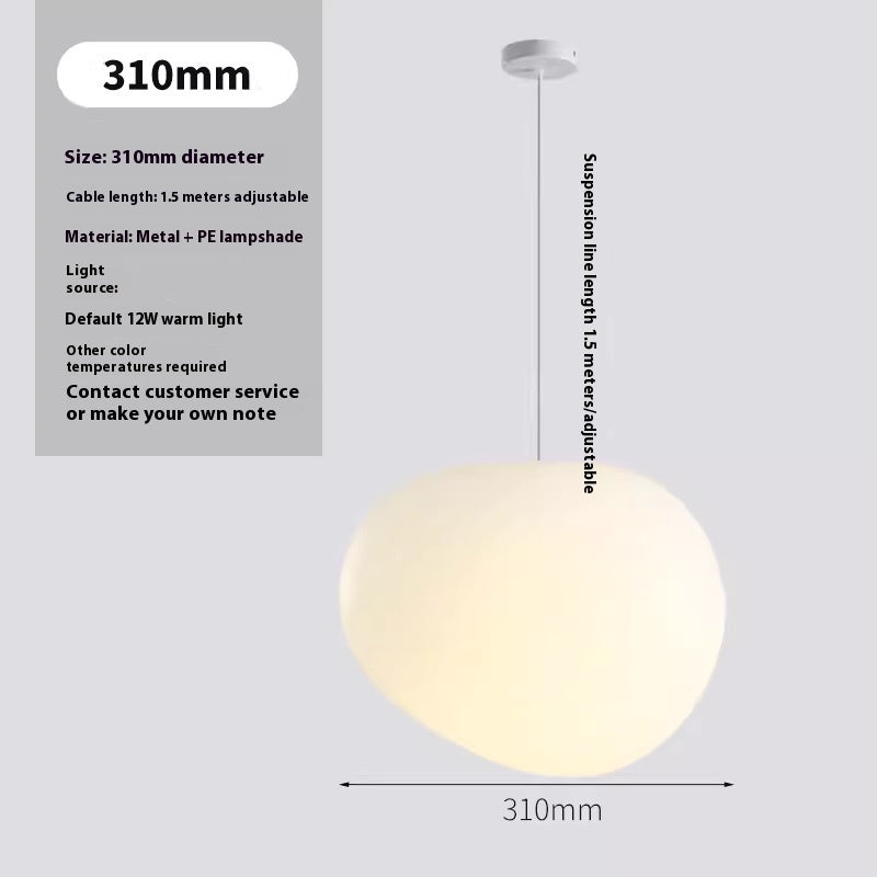 Simple Milky White Pebble Chandelier Restaurant Window Shop Light