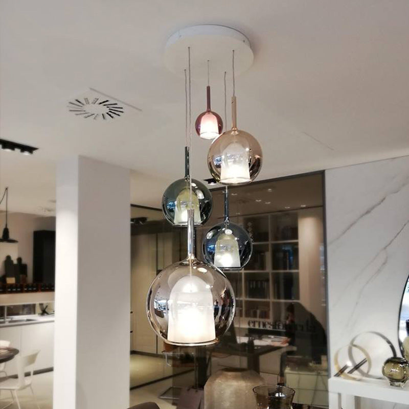 Nordic Restaurant Glass Chandelier Simple