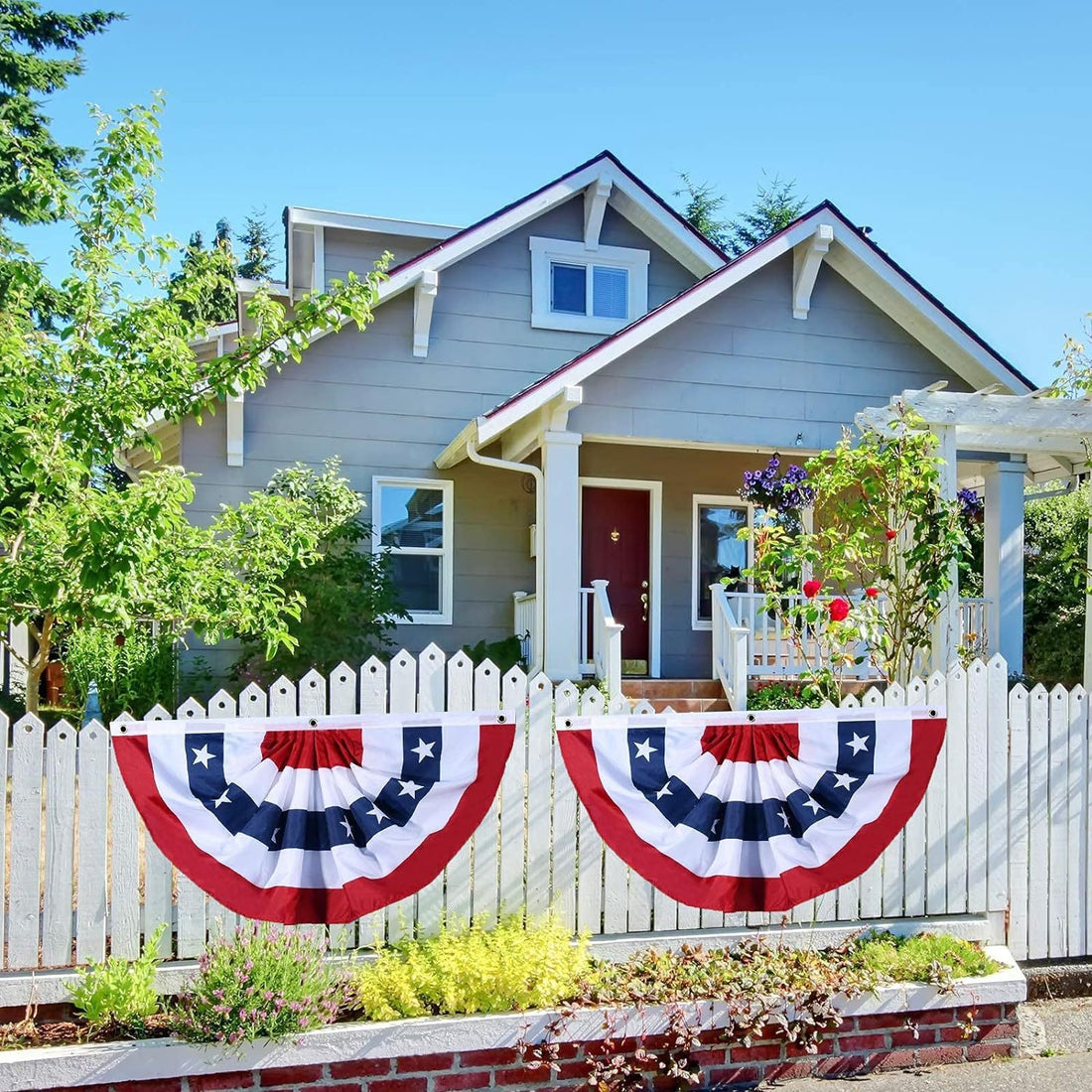 American Independence Day Decorations Pleated Semicircle Flag Outdoor