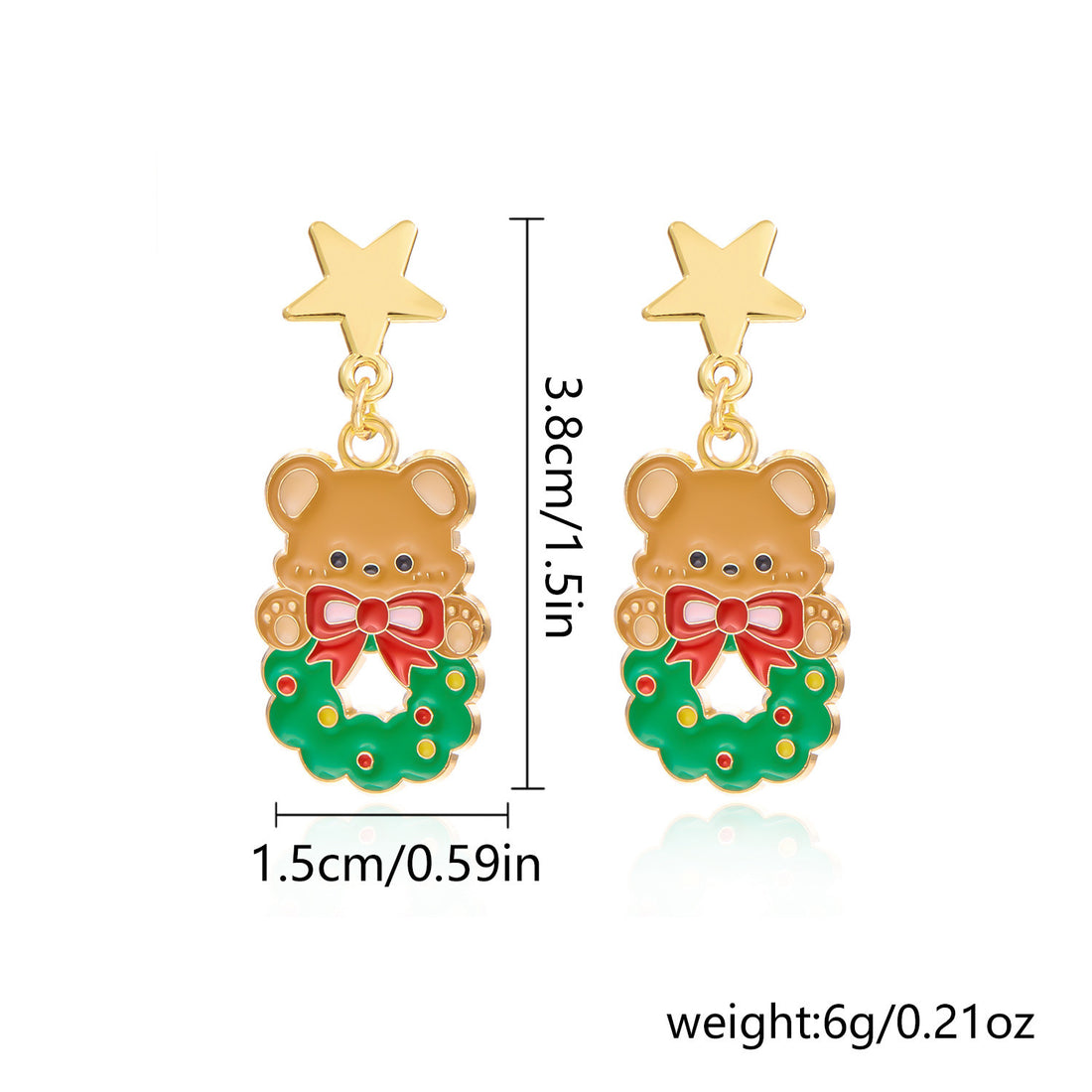 Christmas Earrings Women's Asymmetric Cartoon