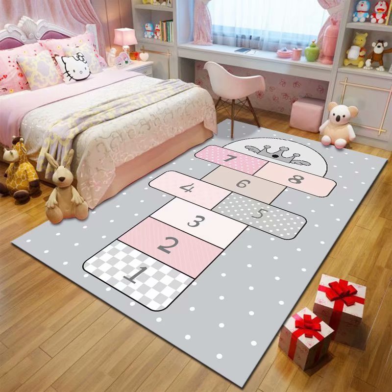 Children's Hopscotch Mat Early Childhood Education Jumping Grid Game Flying Chess Cartoon Carpet