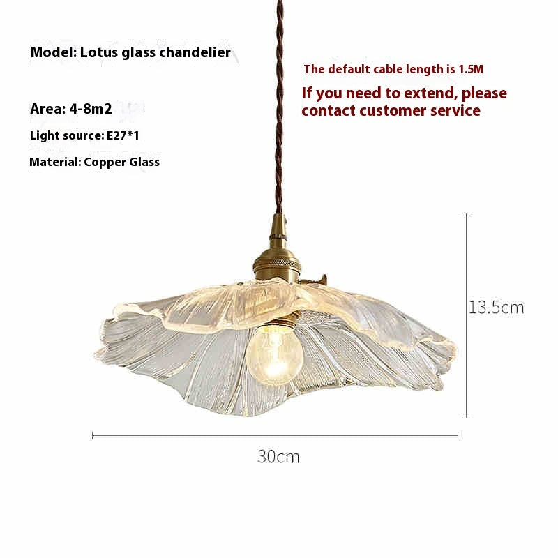 Simple Restaurant And Cafe Brass Glass Chandelier