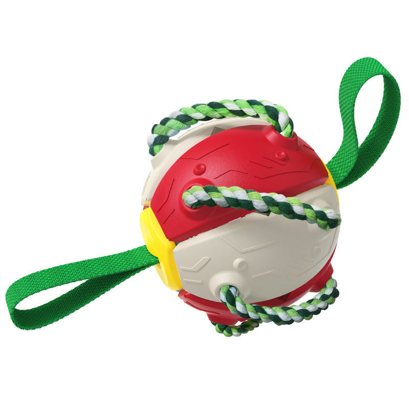 Dog Toy Balls With Chewing Ropes Pet Flying Saucer Ball Dog Toy Interactive Dog Toys For Tug Of War Best Gifts For Small Medium Dogs