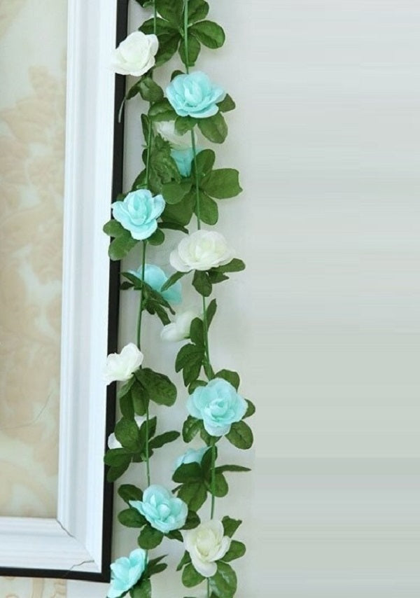 250Cm Rose Artificial Flowers Christmas Garland For Wedding Home Room Decoration Spring Autumn Garden Arch Diy Fake Plant Vine