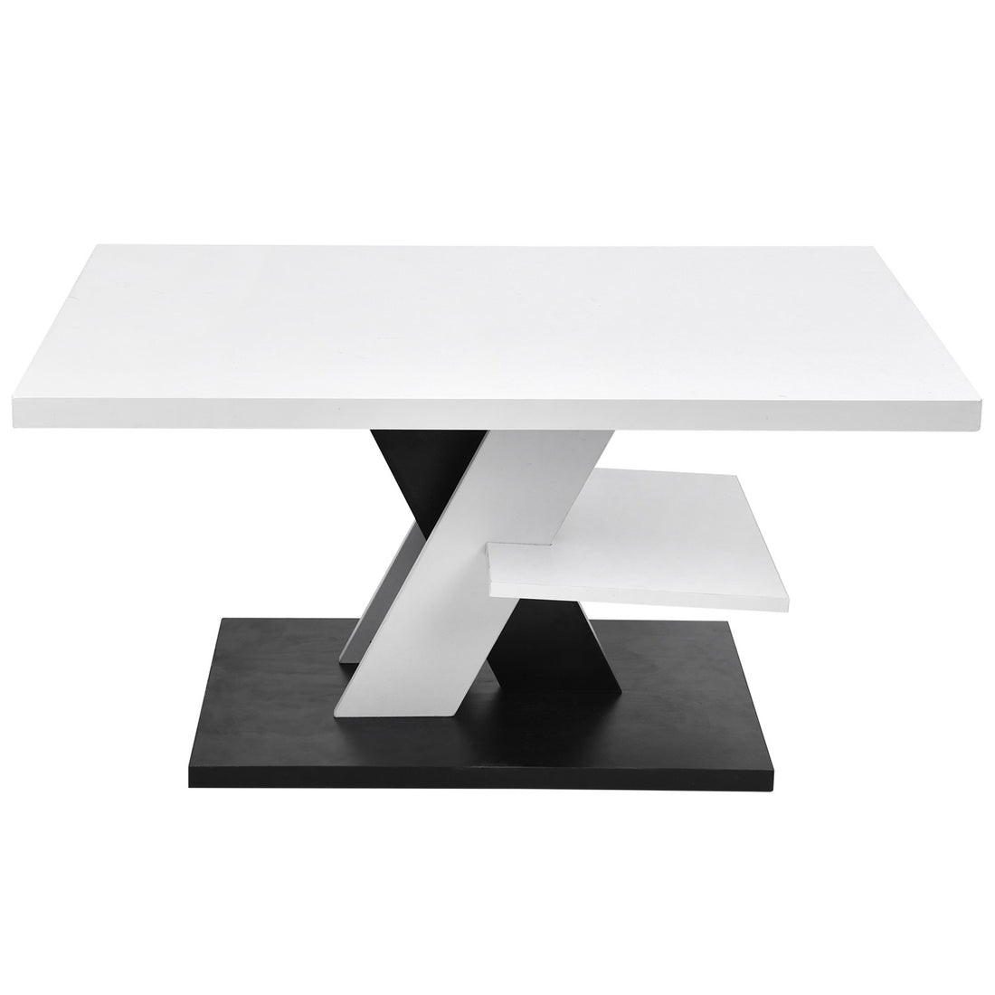 Modern Coffee Table Waterproof Large Capacity Stable Tea Table with Shelf for Home Living Room