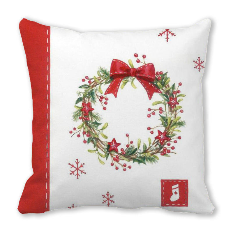 Christmas Gift Garland Peach Skin Pillowcase