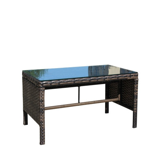 Outdoor Patio Furniture 1 Coffee Table With Clear Tempered Glass