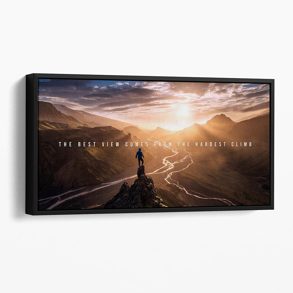 The Best Quotes From The Toughest Climb Inspirational Poster Canvas Painting