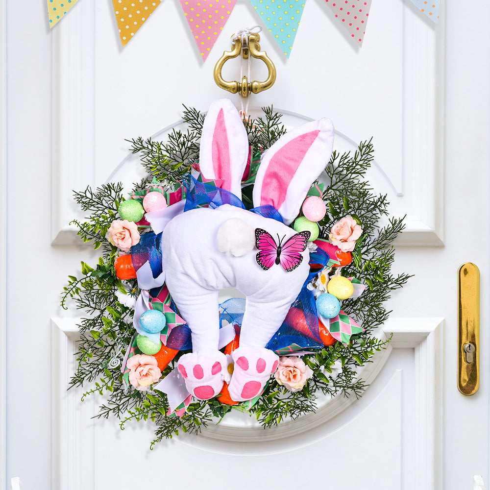 Easter Ornament Rabbit Wreath For Home Decoration