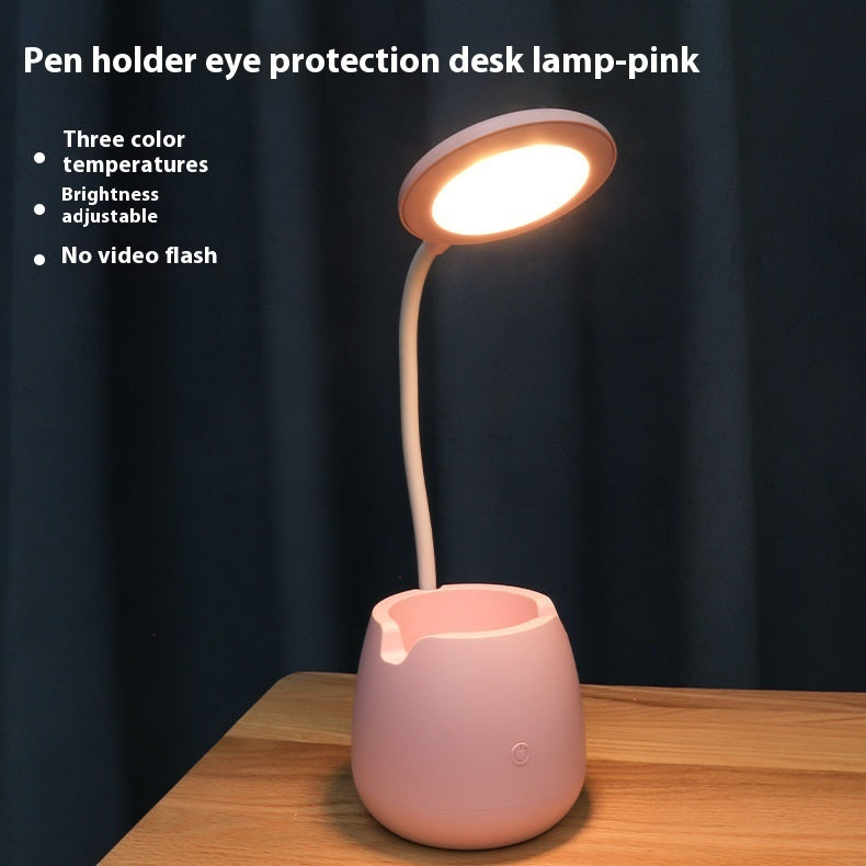 Led Pen Container Table Lamp Eye Protection Learning Dedicated Bedside Student Dormitory Reading USB Charging Small Night Lamp