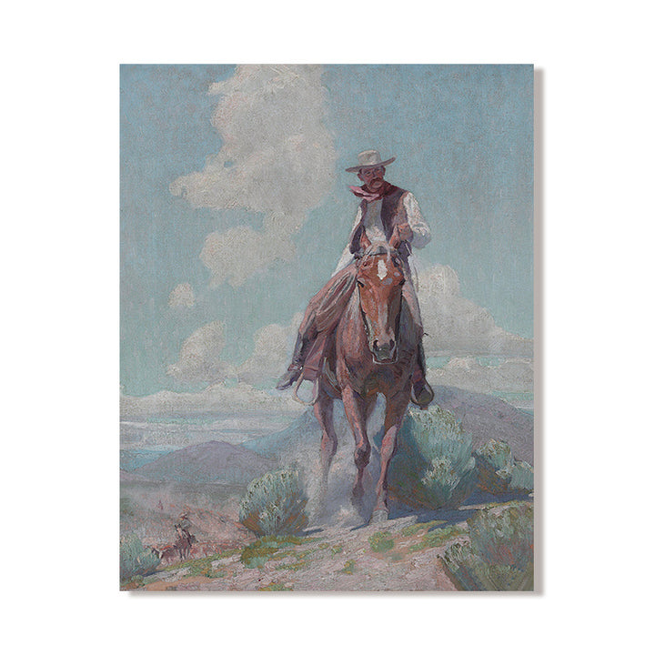 Home Fashion Vintage Cowboy Portrait Oil On Canvas Poster