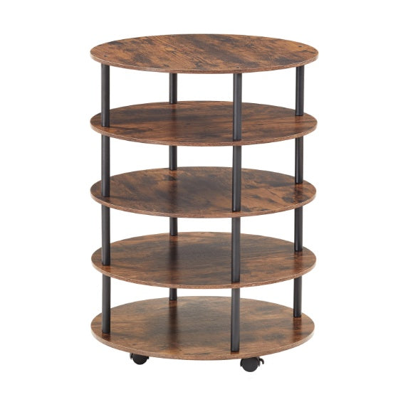 5-tier Round Wheeled Swivel Shoe Rack