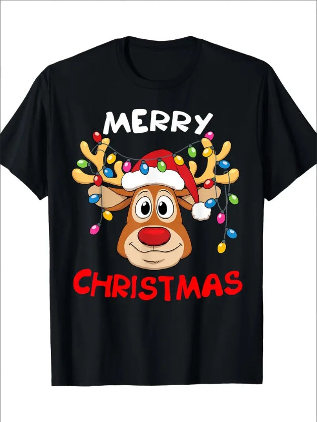 Merry Christmas Reindeer Christmas Family Men's T-Shirt  Pure Cotton