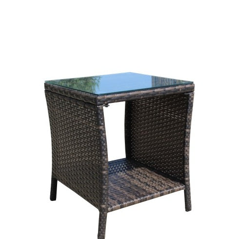 Outdoor Patio Furniture 1 Coffee Table With Clear Tempered Glass