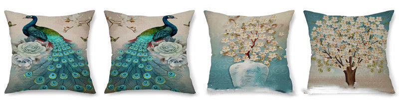 Peacock Feather Cushion Cover Home Decoration Sofa