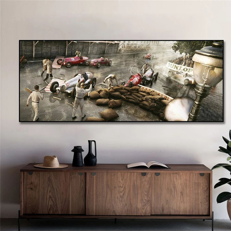 Racing Repair Canvas Painting Poster Home Living Room Decor