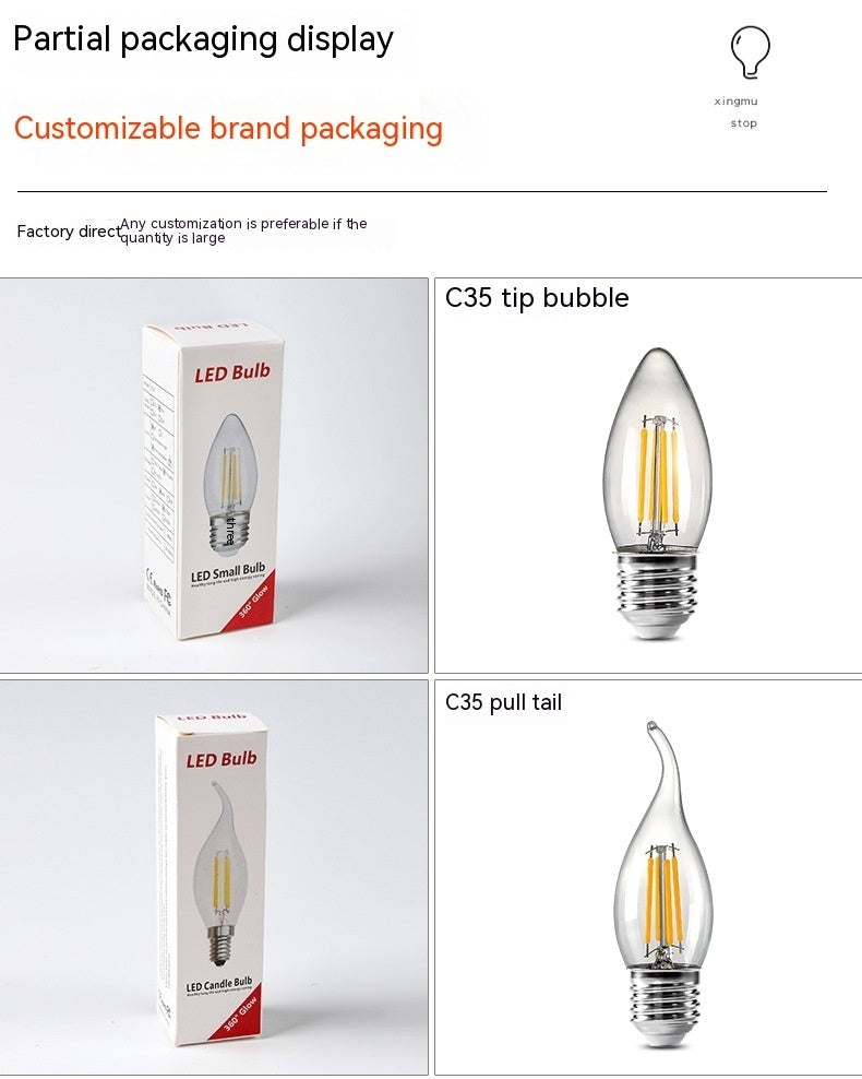 Edison Led Filament E27 Bulb Warm Light Tungsten Filament