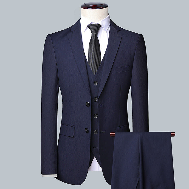 Casual Men's Suit Set Slim Fit Formal Groom Wedding Dress