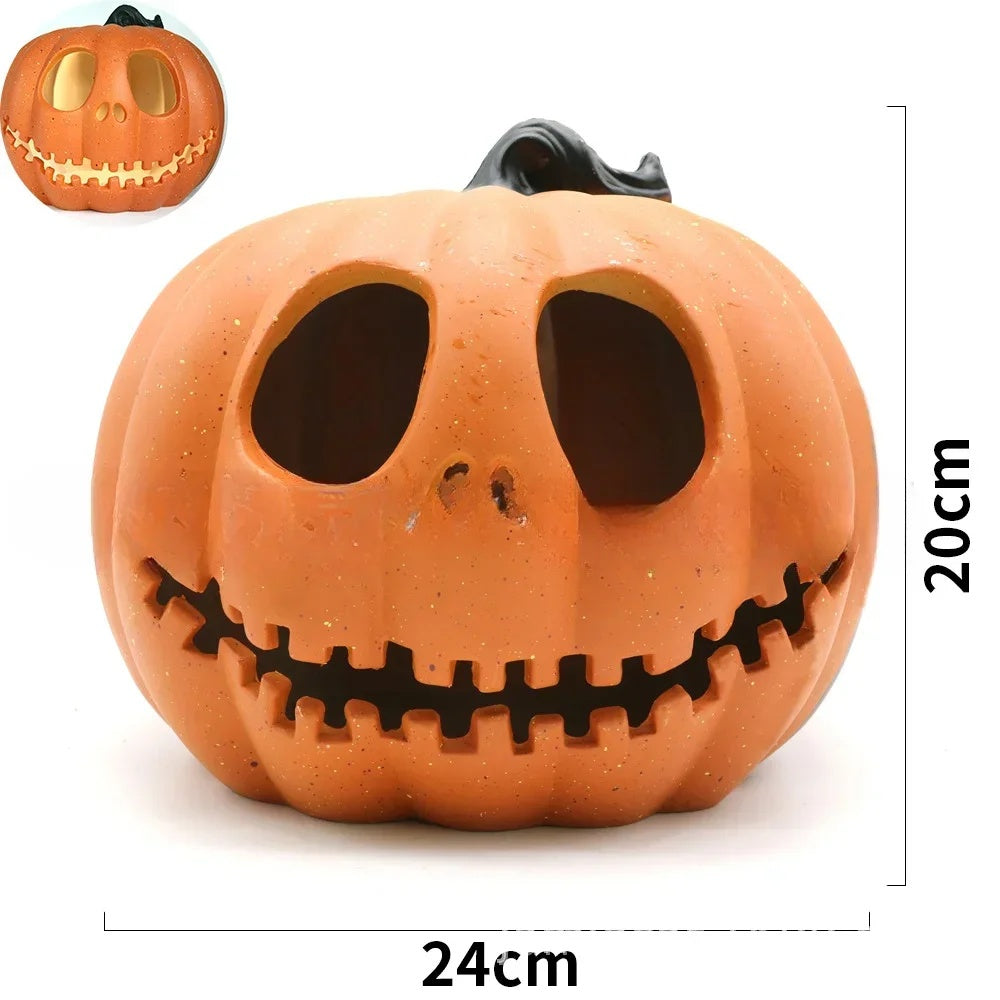 LED Pumpkin Lamp Lantern Decor Spoof Ghost Face Pumpkin Light Halloween Theme Party Home Indoor Outdoor Yard Garden Decoration