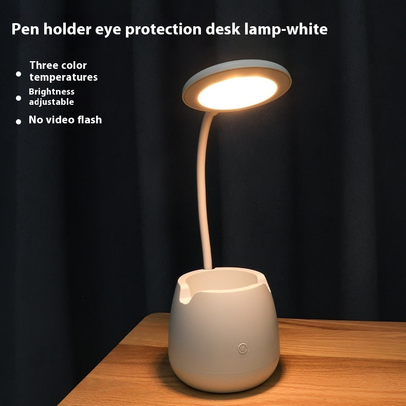 Led Pen Container Table Lamp Eye Protection Learning Dedicated Bedside Student Dormitory Reading USB Charging Small Night Lamp