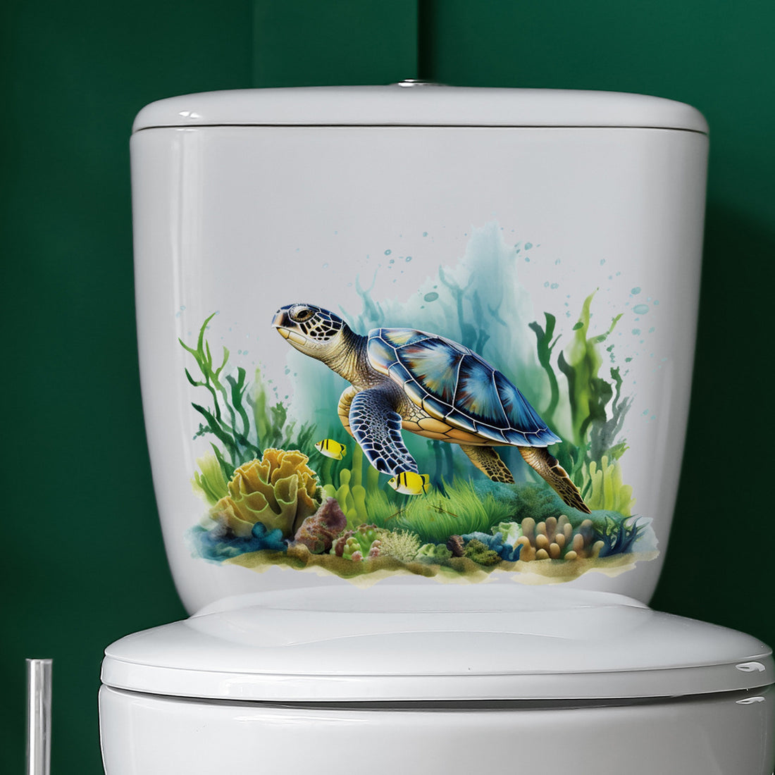Sea World Sea Turtle Aquatic Plants Happy Day Bathroom Bathroom Home Decoration Wall Stickers