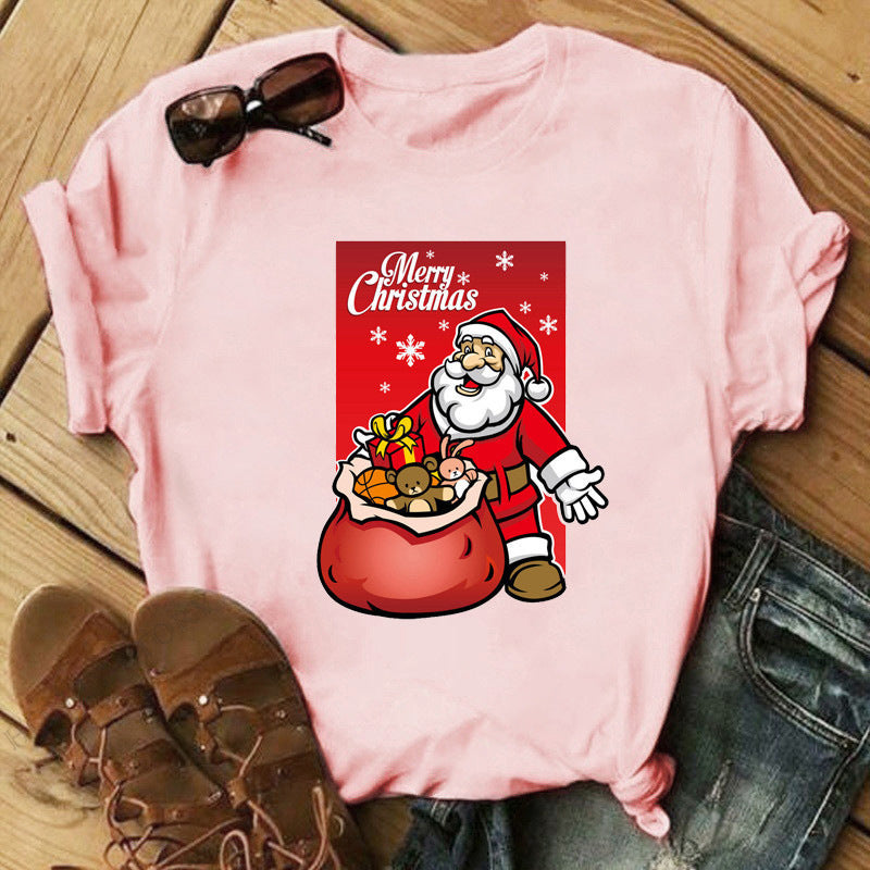 Christmas Print Ladies  Short Sleeve