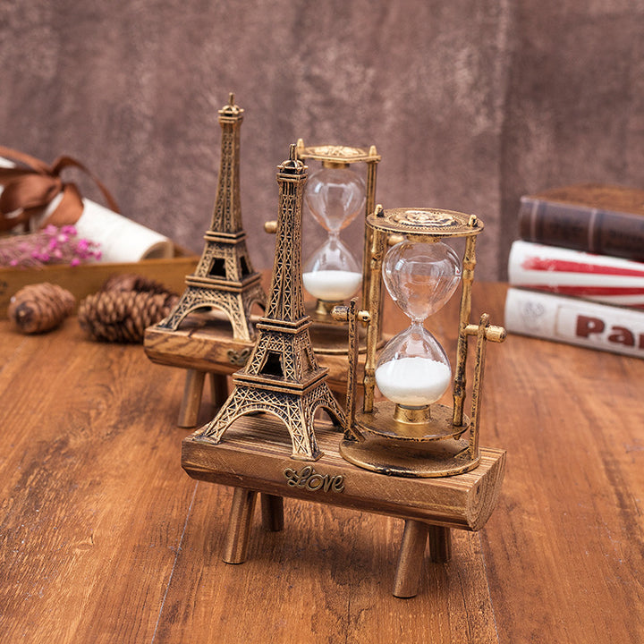 Creative Gift Retro Iron Tower Hourglass Ornaments