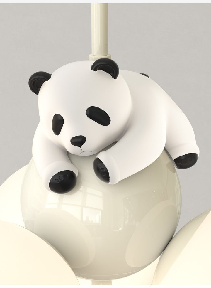 Cream Style Cartoon Panda Bedroom Pendant Light