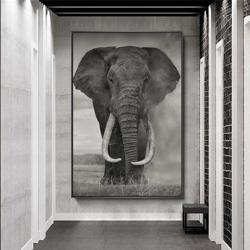 African Wild Elephant Canvas Painting Posters