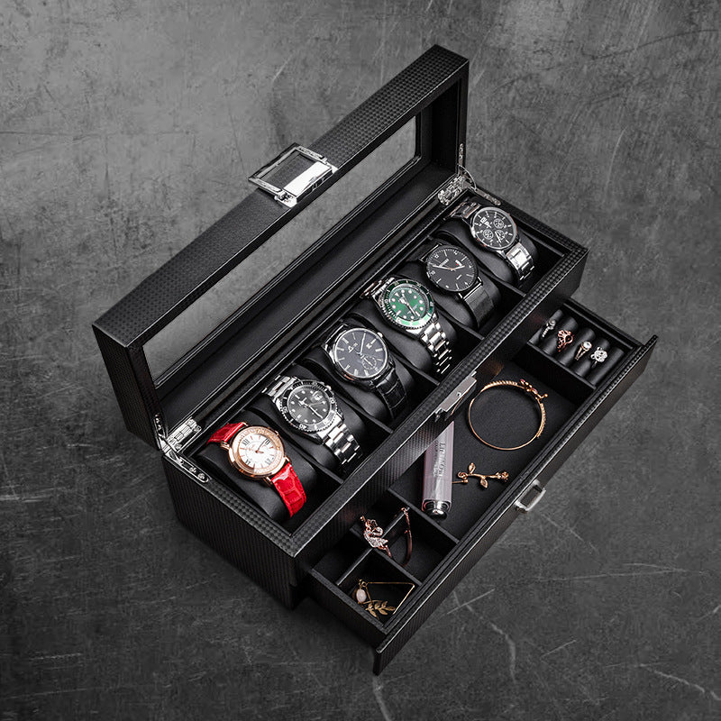 Leather Watch Jewelry Integrated Storage Box