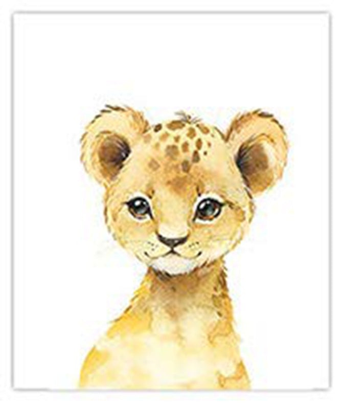 Cute Small Animal Poster Hanging Painting Kindergarten Children's Room Home Decoration Canvas Painting Frameless Painting Core