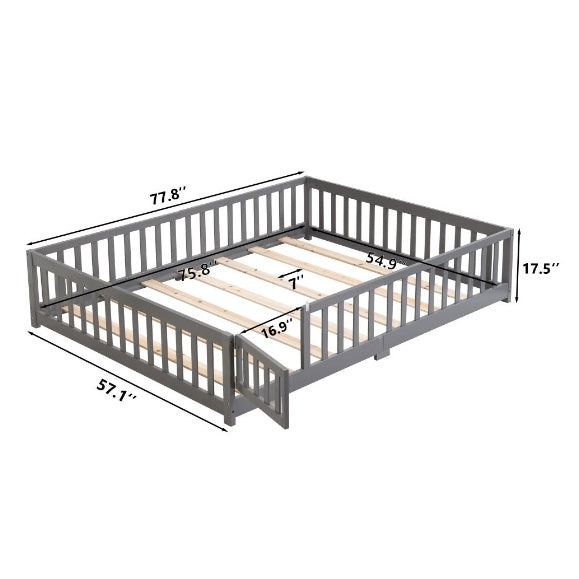 Floor Bed With Door Solid Wood Platform Bed Frame