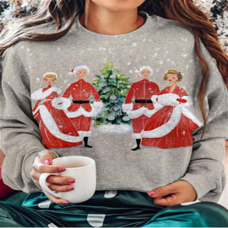 Christmas Snowman Christmas Loose Round Neck Casual Long Sleeve Sweatshirt