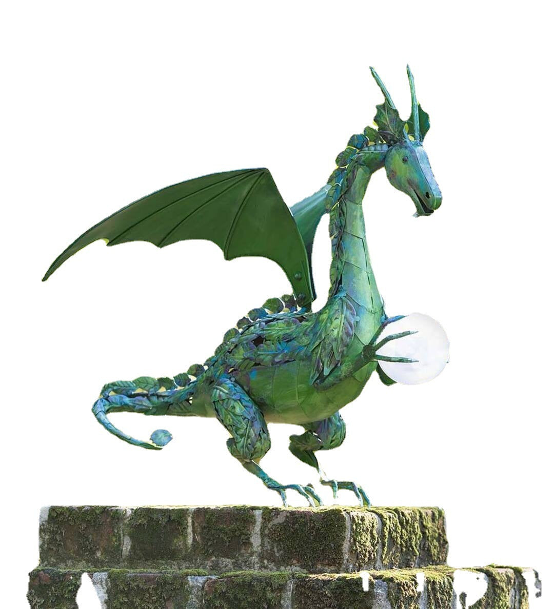 Resin Gardening Flying Dragon Holding A Ball Statue For Garden Decorations Gardening Decoration Art Crafts Home Ornaments