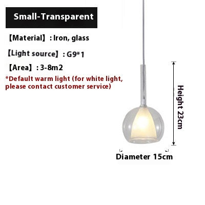 Nordic Restaurant Glass Chandelier Simple