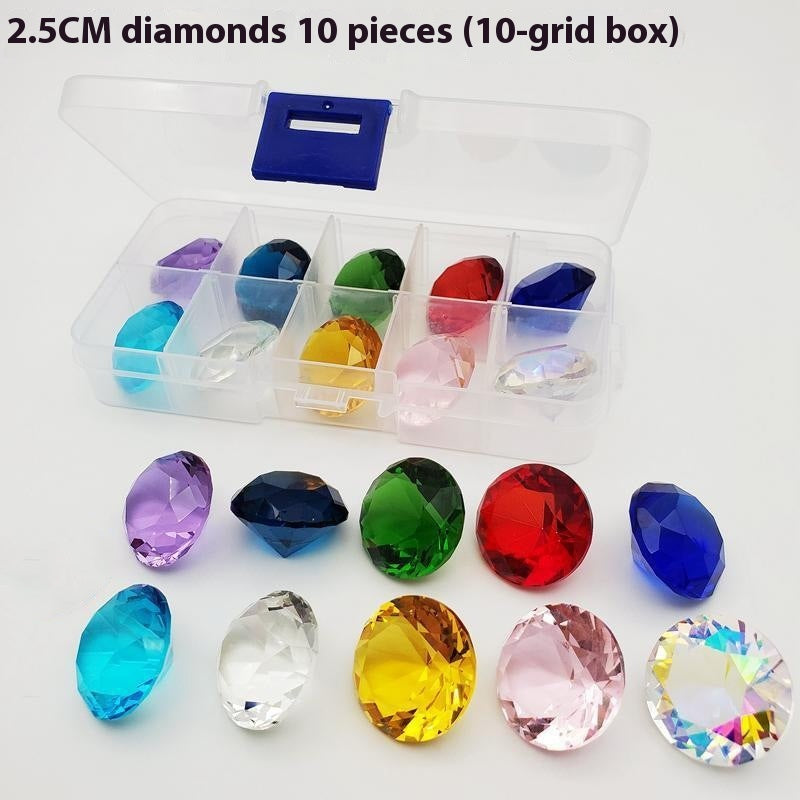 Toy Ten-color Glass Crystal Gem Gift Box Ten-grid Box