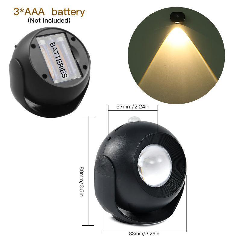 Adjustable Angle Human Sensing Light, Wireless Sunset Light, Indoor Spotlight, Corridor, Living Room Wall Light, Rechargeable And Installed Dry Battery