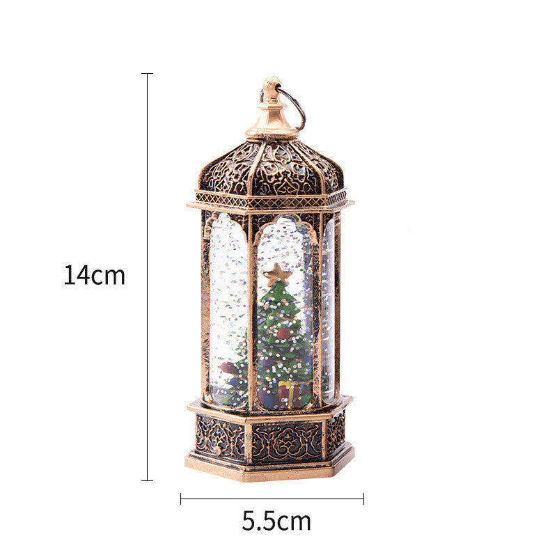 Christmas Decoration Small Oil Lamp Christmas Retro Interior View Hexagonal Lantern